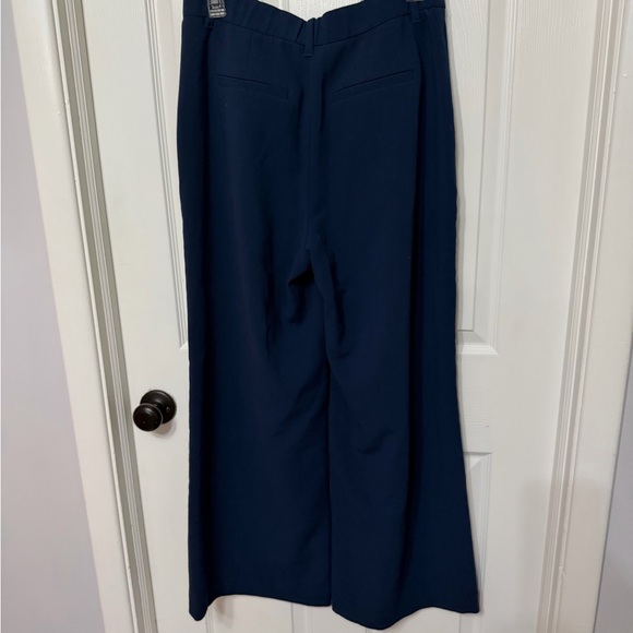 Abercrombie‎ & Fitch Tailored Relaxed Straight Crossover Waist Trousers Navy 12 - Picture 6 of 6